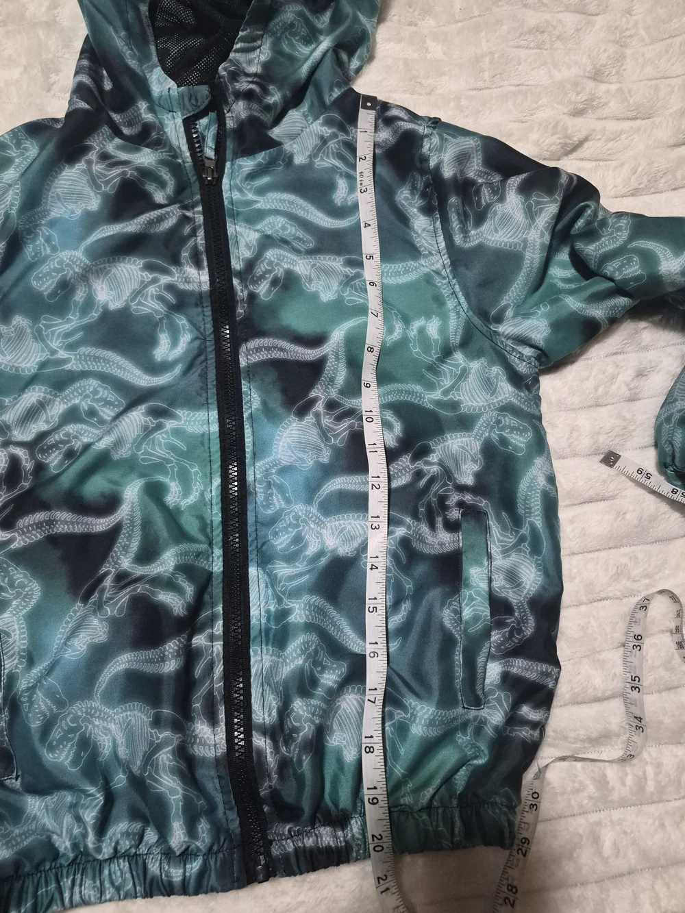 Rain Jacket / Windbreaker Kids Dinosaur Hooded Jacket Size 7/8